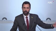 Roger Torrent afirma estar dispuesto a «asumir las consecuencias» de desobedecer al Constitucional