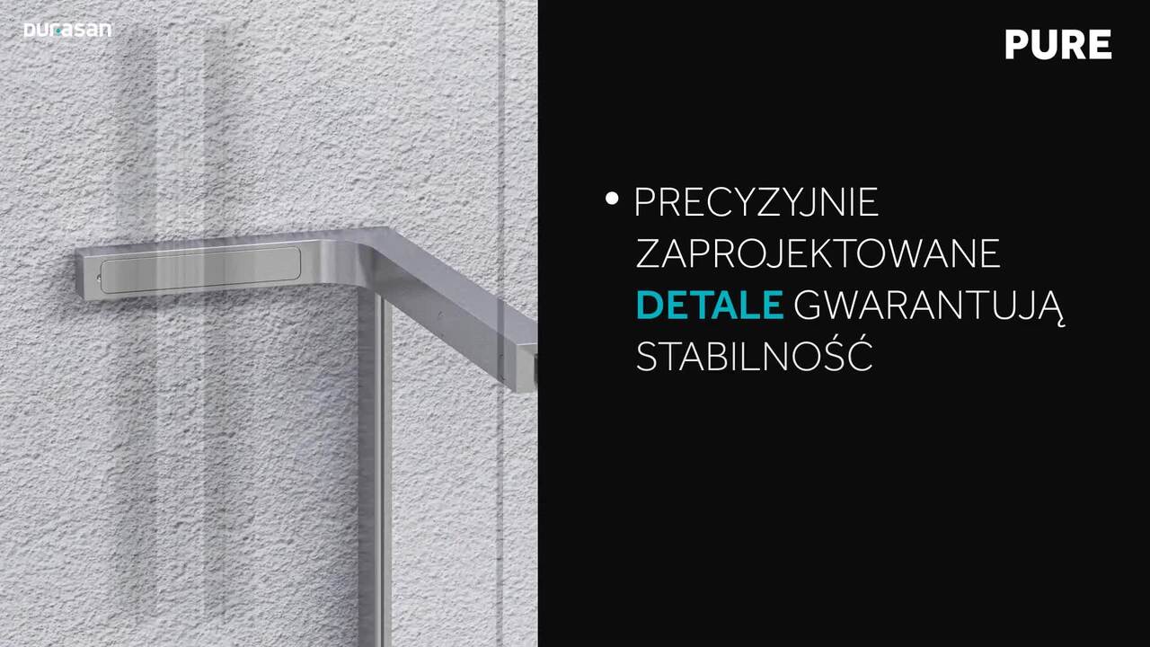 Kabina prysznicowa kwadratowa 90x90x200 cm złoto szczotkowane Pure