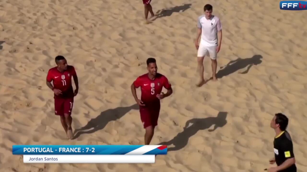Beach Soccer Portugal-France (7-2 et 6-2), les buts