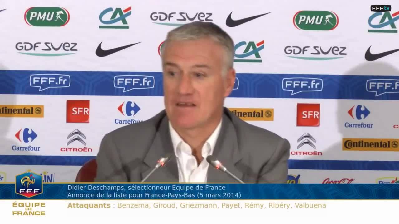 Replay conférence de Didier Deschamps pour liste France-Pays-Bas