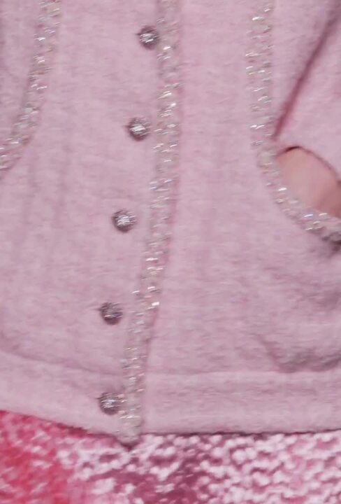 Perla Pastel Pink Tweed Jacket with pearls & crystals