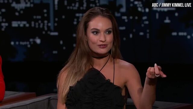 Lily James puts on eye-popping display in busty bralet at Film