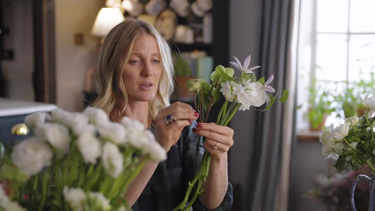 A winter table arrangement