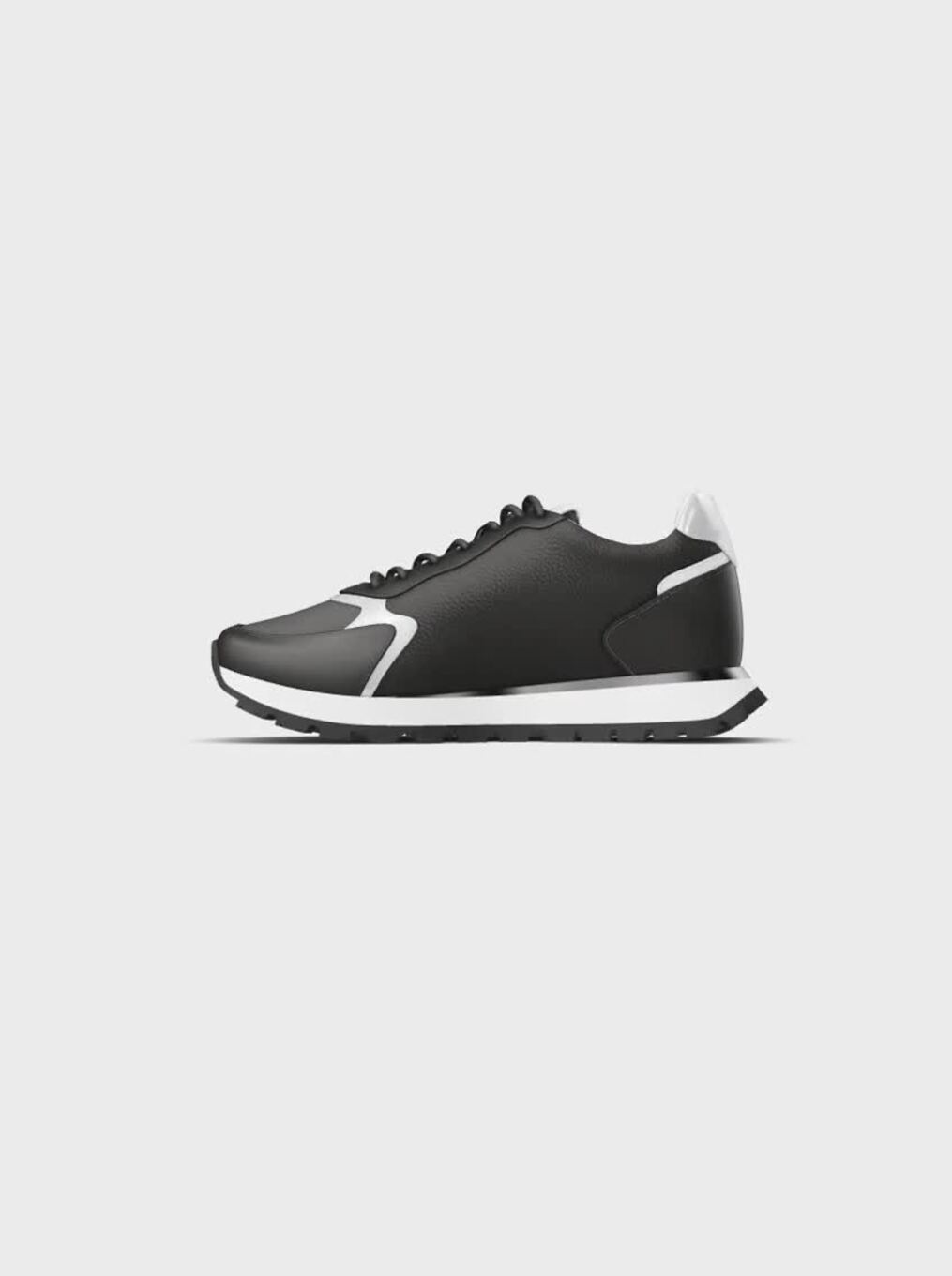 Suede blend metallic logo sneakers | ARMANI EXCHANGE Woman