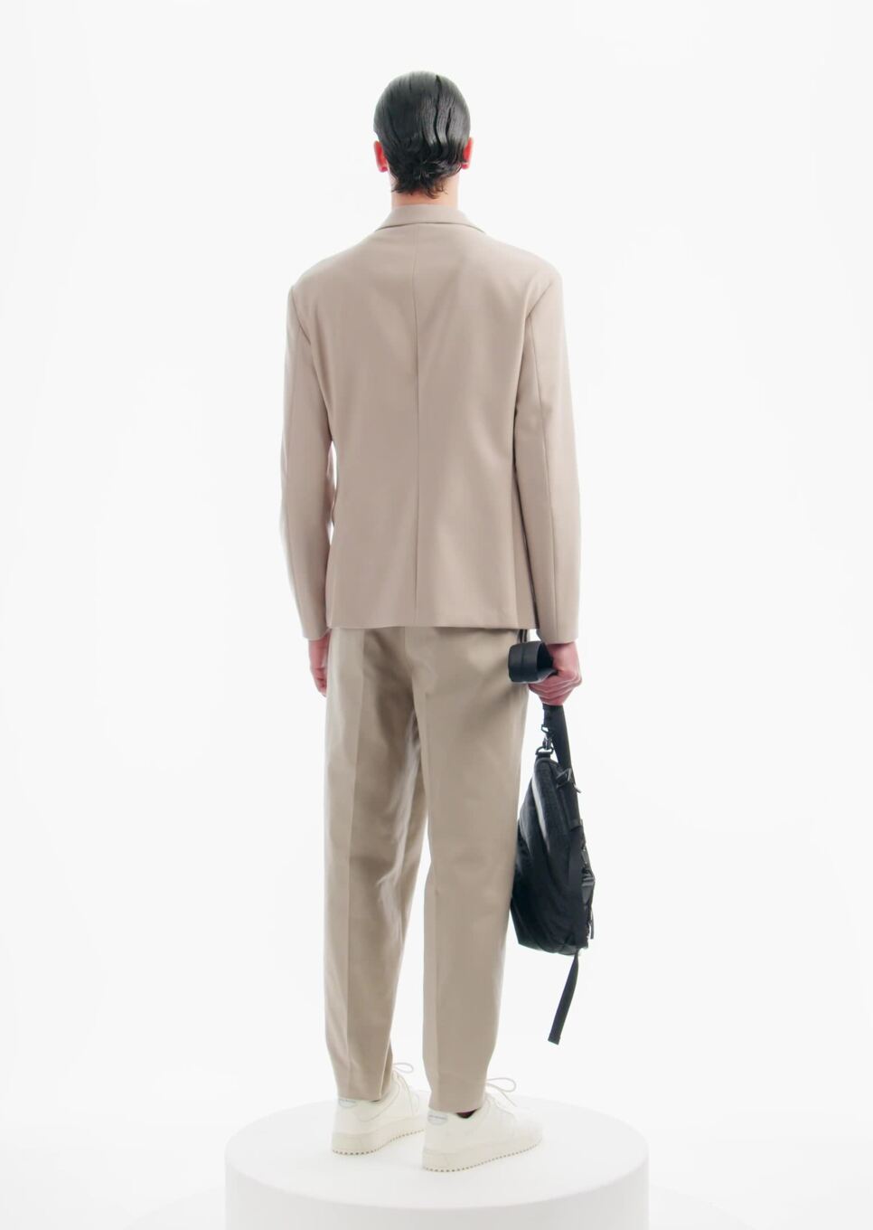 Cotton twill wide trousers with pleat | EMPORIO ARMANI Man