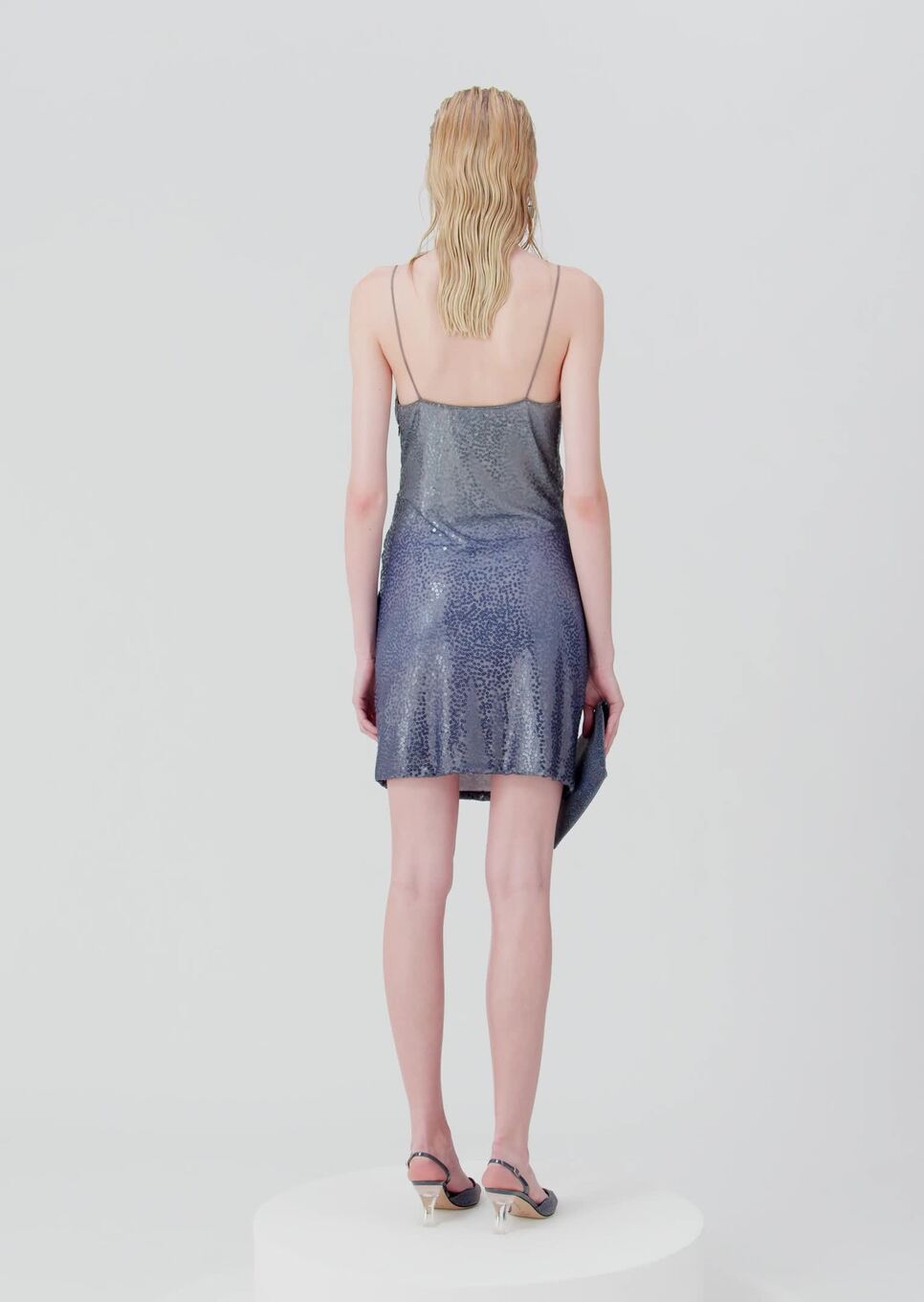 1. STATE Sleeveless V-Neck Sequin Mini Slip Dress