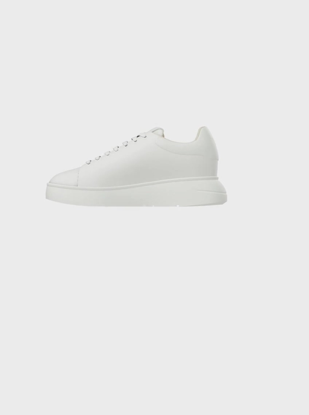 Emporio Armani - Leather Sneakers with Borgonuovo Milano Logo, 100% Bovine Leather, White, Size: 39