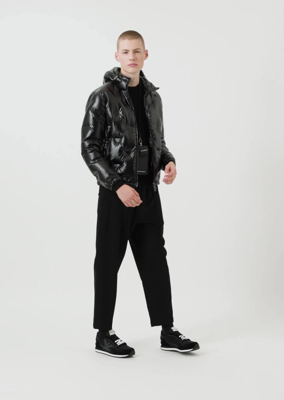 leather look puffer jacket