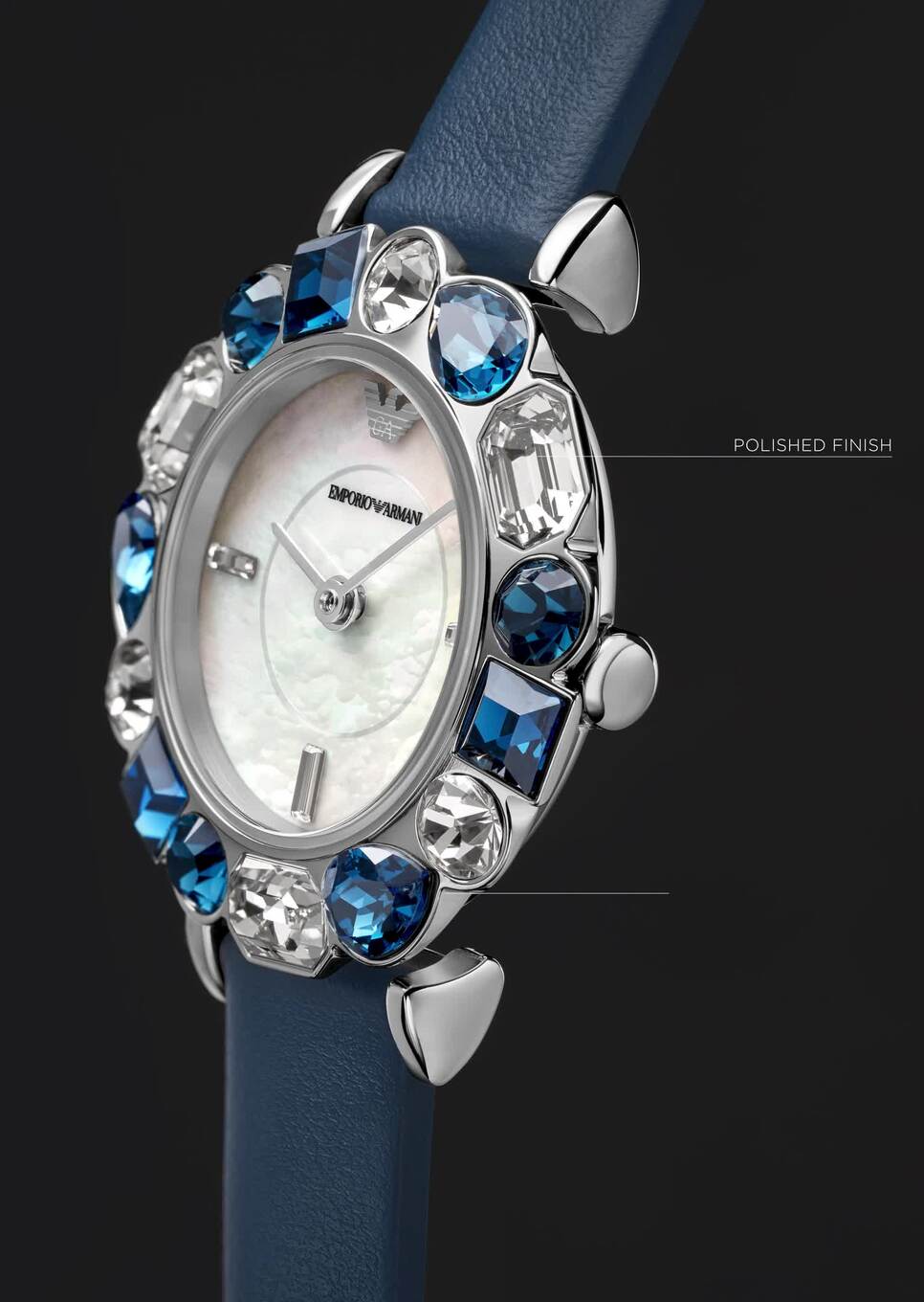 Buy EMPORIO ARMANI AR11344 Analogue Watch with Leather Strap | Blue Color  Women | AJIO LUXE