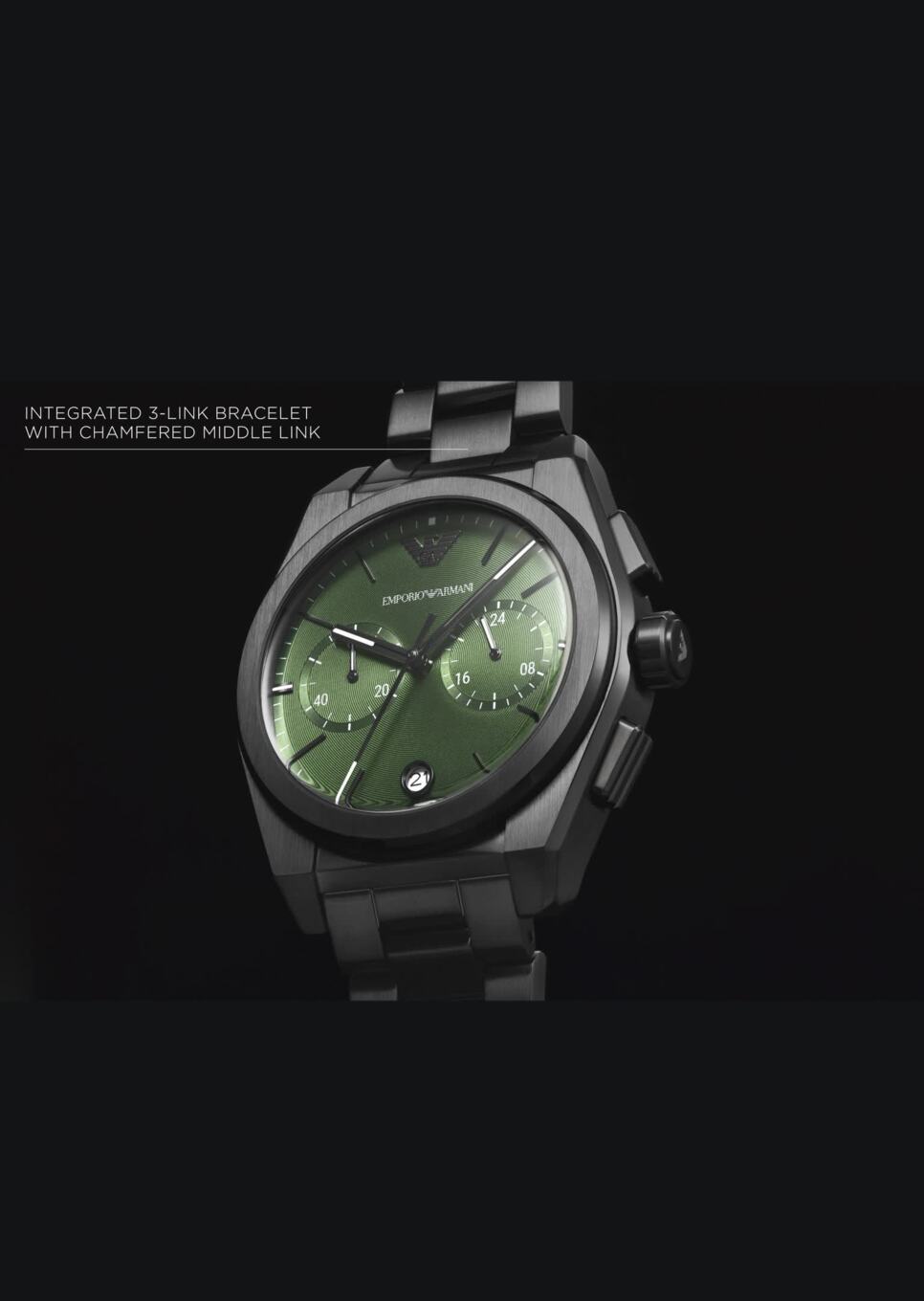 Chronograph Black Stainless Steel Watch | EMPORIO ARMANI Man