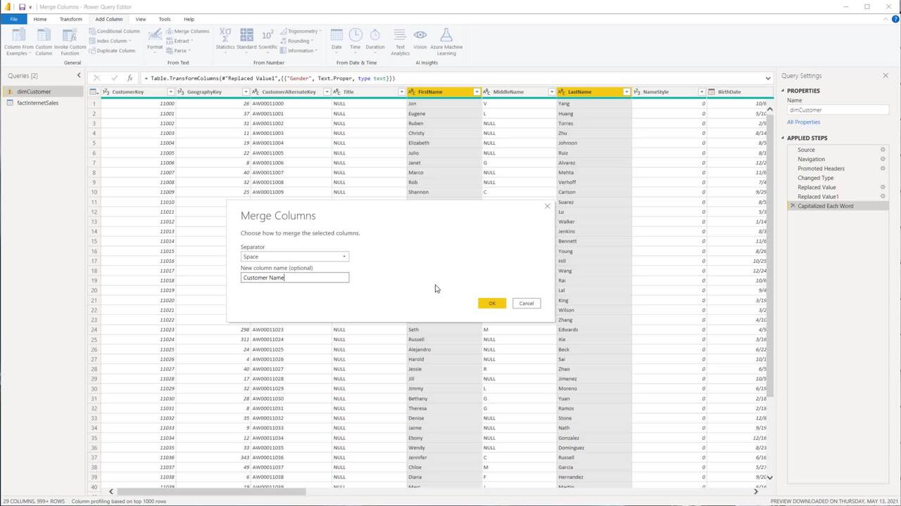 Merge Columns