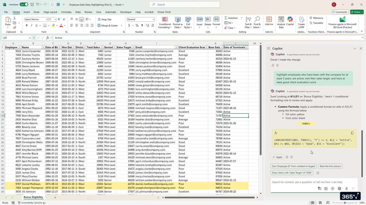 Formula-based Conditional Formatting