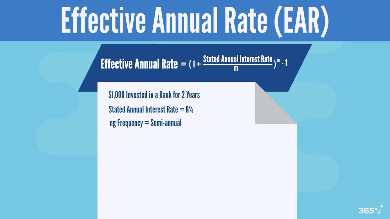 The Effective Annual Rate (EAR)