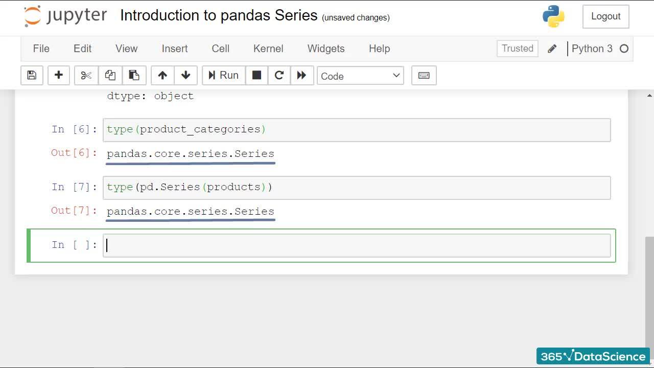 Introduction to pandas Series