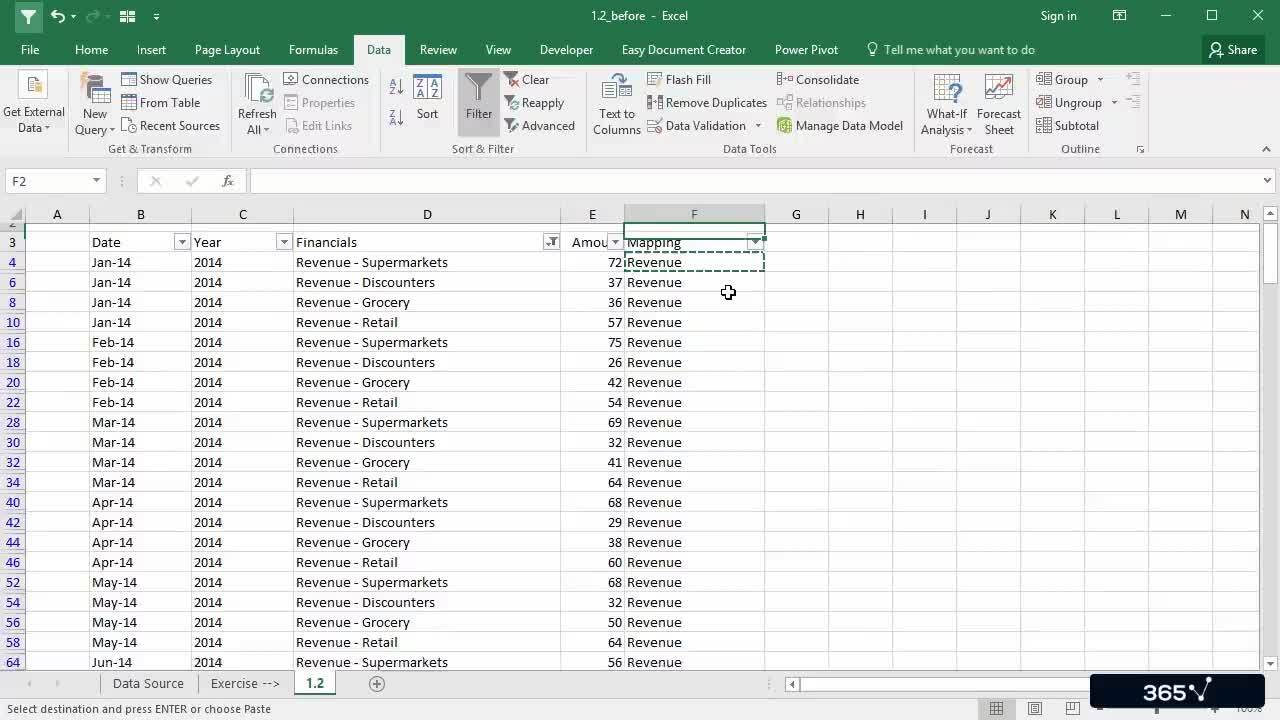 Let's Create a Mapping of Financials