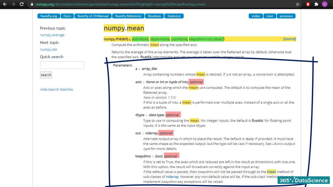 Using The NumPy Documentation