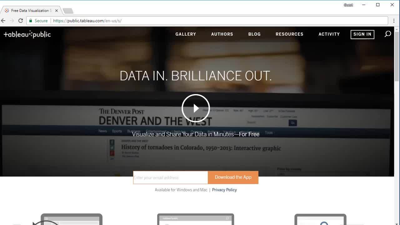 Let's download Tableau Public