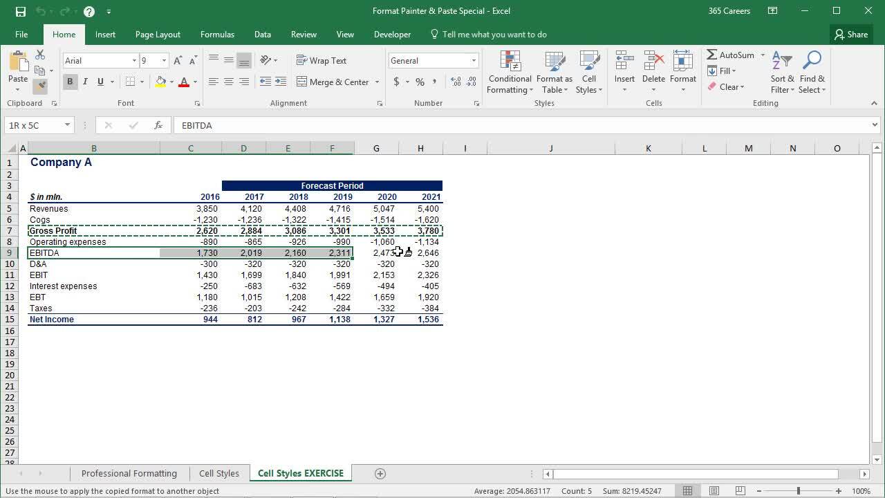 Pasting Values, Formulas, and Formats with Paste Special