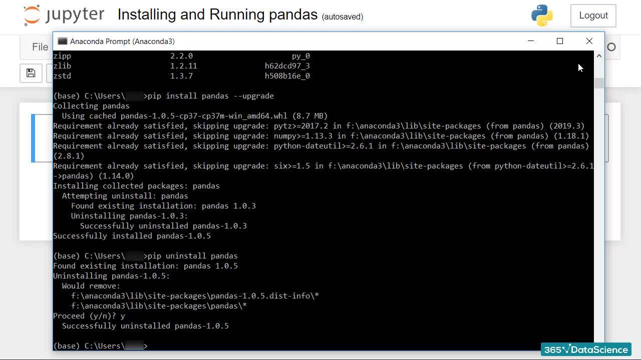 Installing and Running pandas