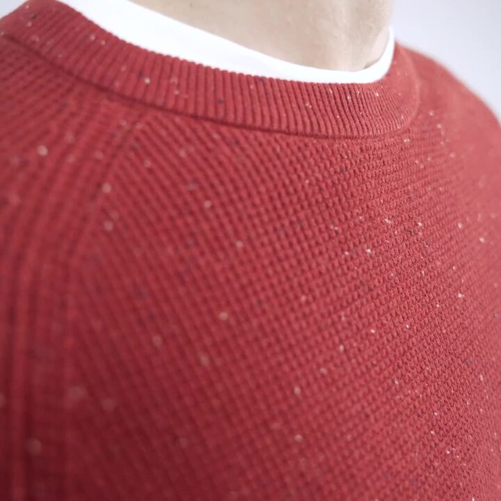 Pull gaufré à col rond