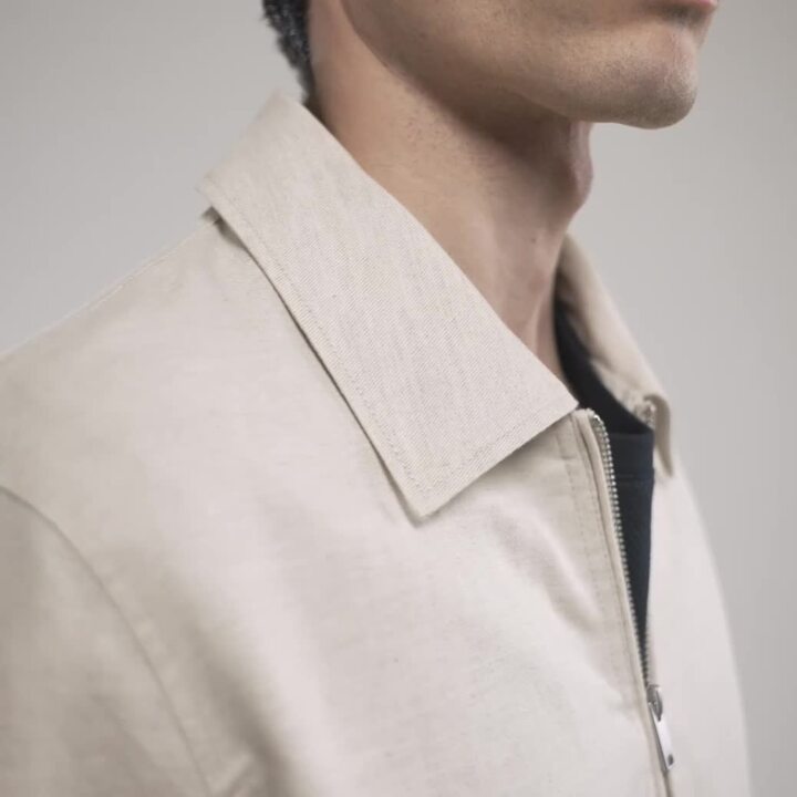Blouson col chemise en coton lin