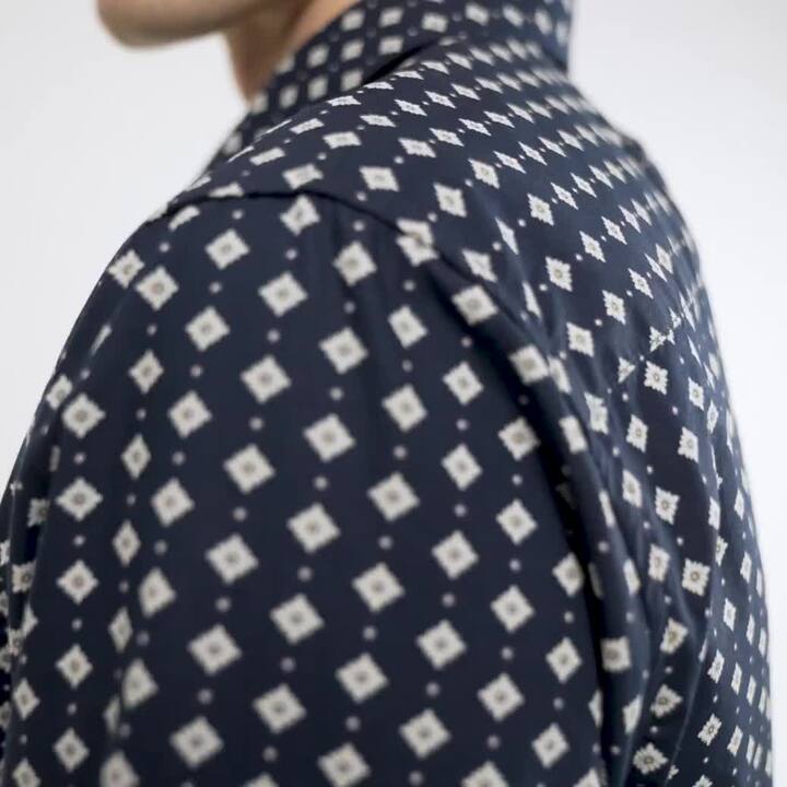 Chemise slim imprimé géométrique coton