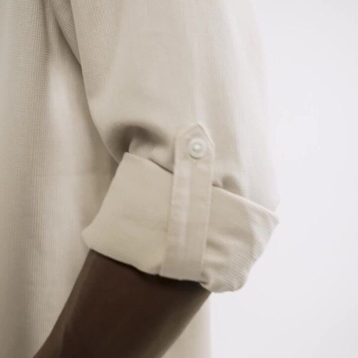 Chemise regular unie coton recyclé nid d'abeille