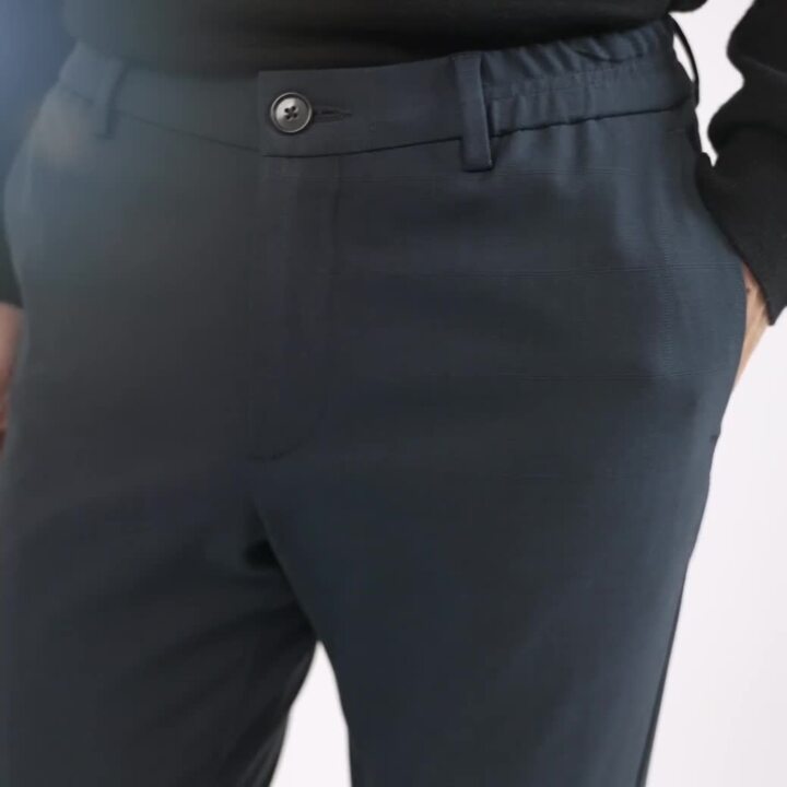 Pantalon chino à carreaux bi-stretch