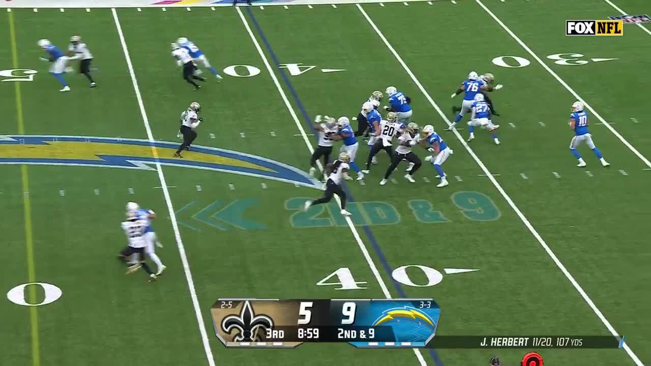 Every Ladd McConkey catch from 2-TD game vs. Saints Week 8