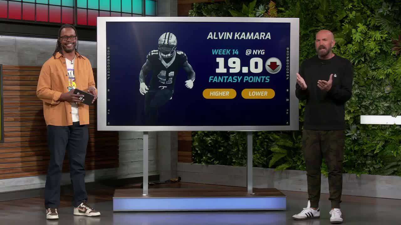 Projections for Alvin Kamara's point total in Week 14 'NFL Fantasy Live'