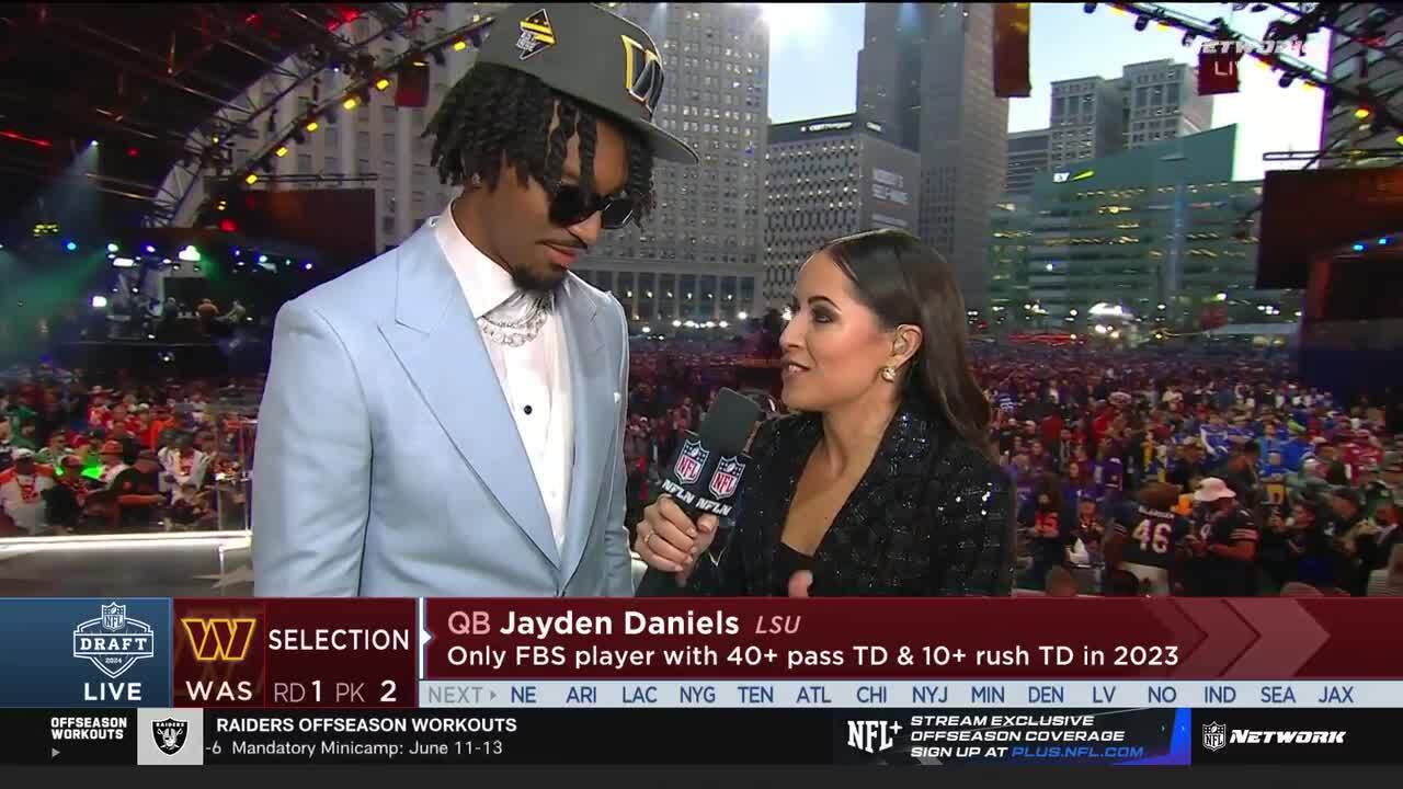 Jayden Daniels reacts to being No. 2 overall pick