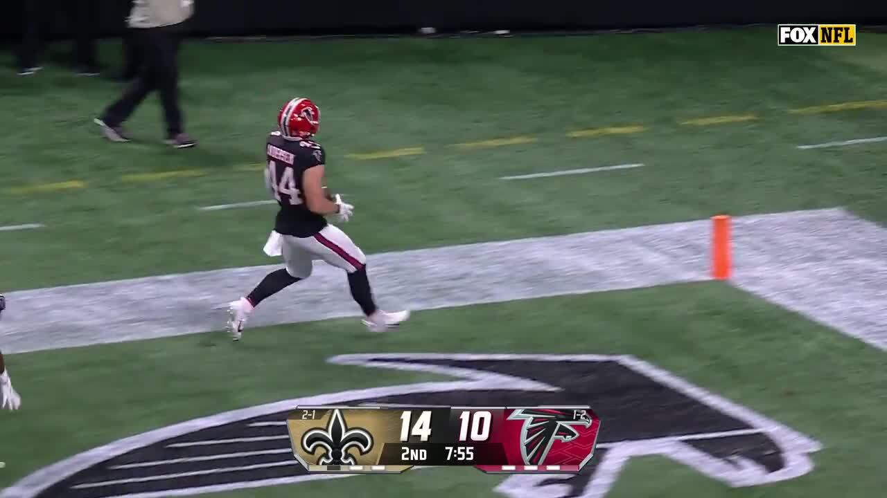 Can't-Miss Play: Pick-six TD! Troy Andersen turns Carr's pass into ATL's score