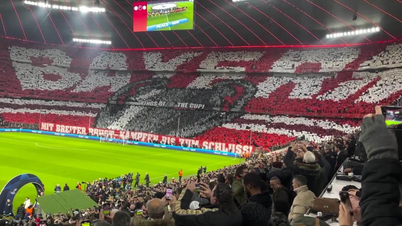 Fette Choreo der Bayern-Fans vor dem Rückspiel gegen ManCity
