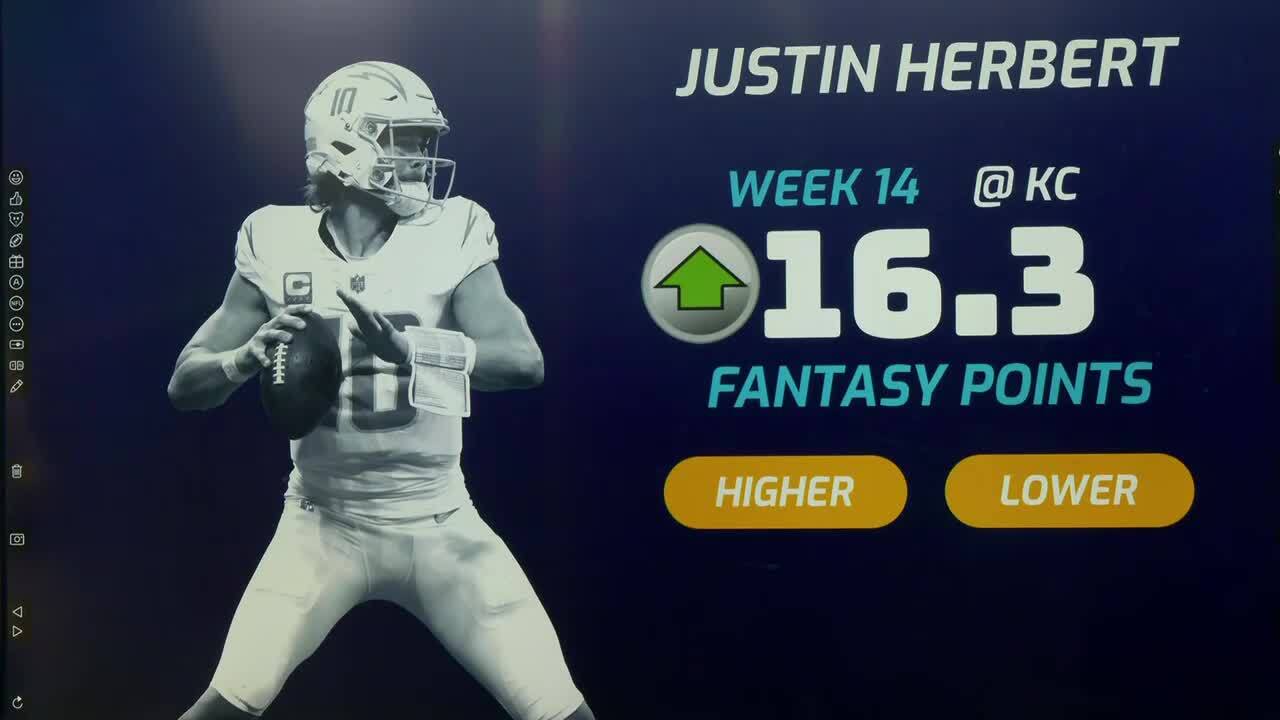 Projections for Justin Herbert's point total in Week 14 'NFL Fantasy Live'