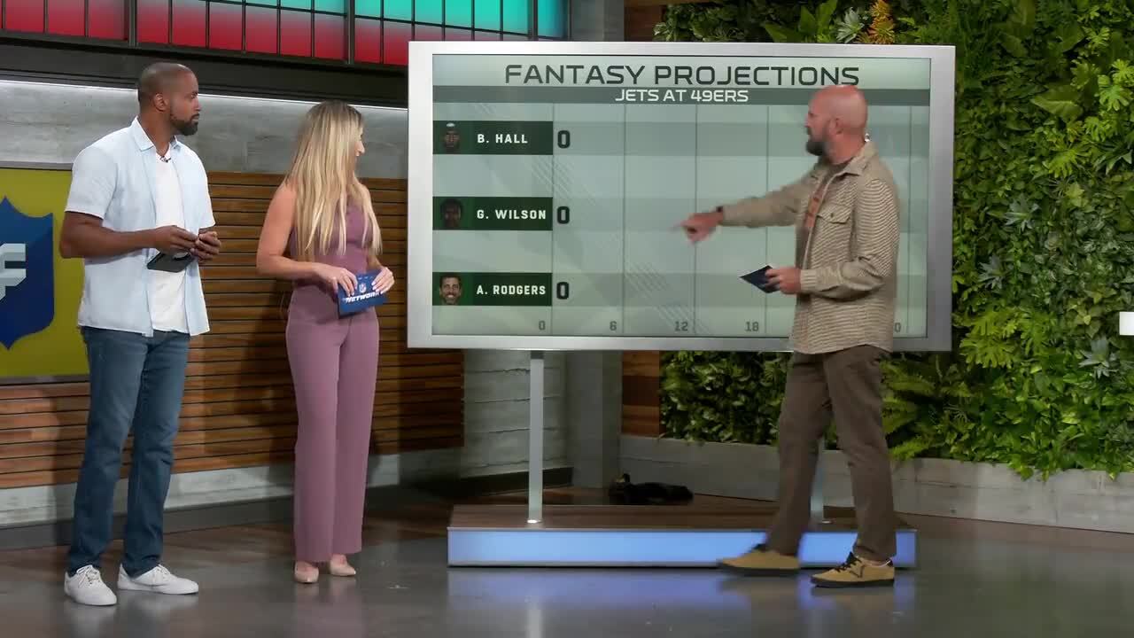 Point-total projections for Jets-49ers on 'MNF' in Week 1 'NFL Fantasy Live'