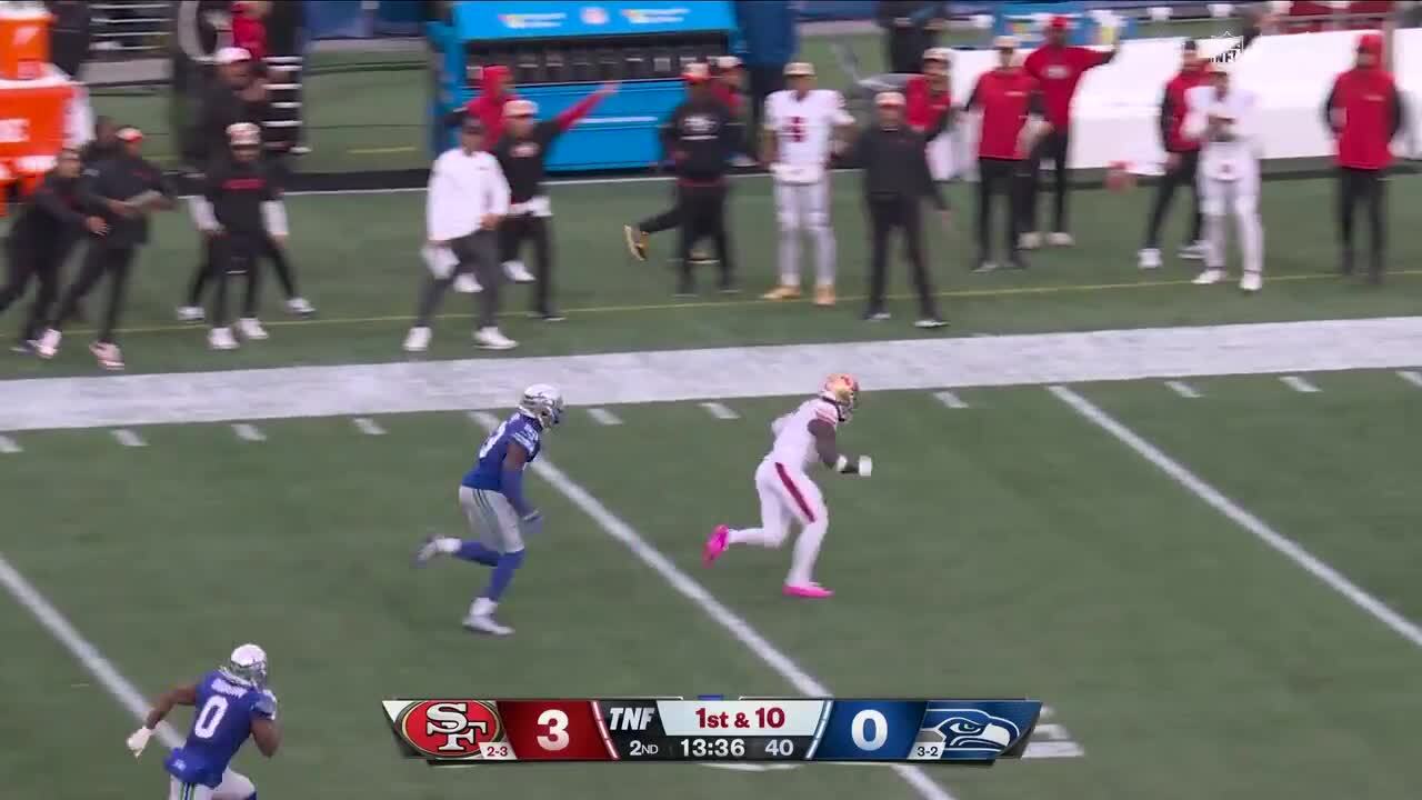 Can't-Miss Play: 76-yard TD! Samuel breaks free on Purdy's launch downfield