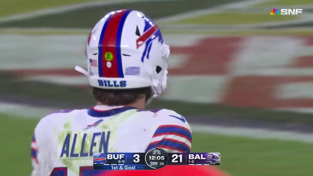 Can't-Miss Play: Allen HEAVES ad-libbed 52-yard launch on the run to Khalil Shak