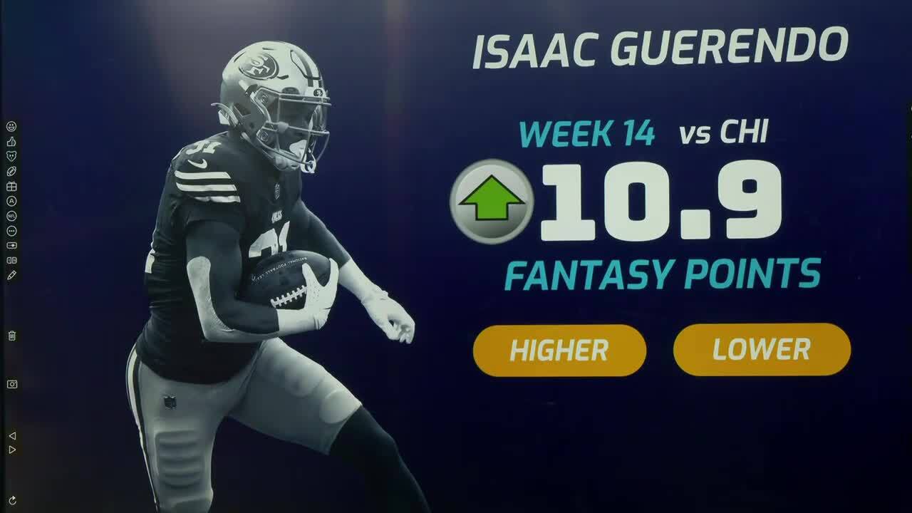 Projections for Isaac Guerendo's point total in Week 14 'NFL Fantasy Live'