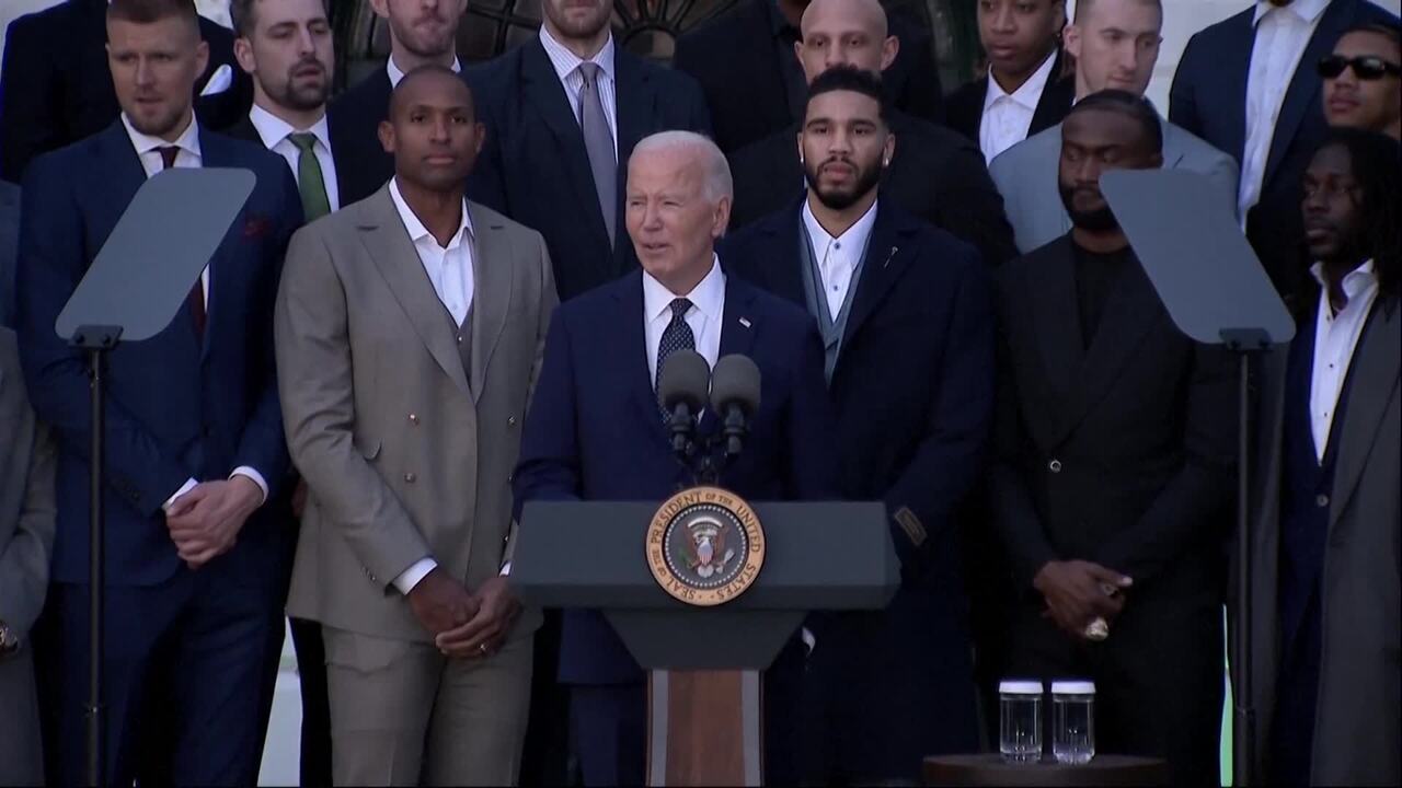 "Secret-Service-Name ist Celtic": Biden empfängt Bosten Celtics im weißen Haus