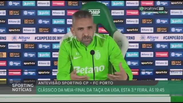 Rui Borges fala em conferência de imprensa do Sporting - Porto