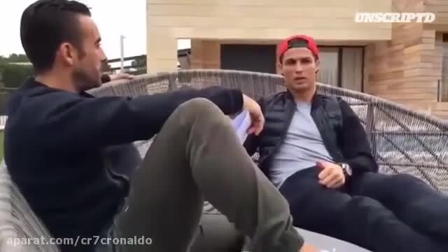 Cristiano Ronaldo e Ricardo Regufe em momento cómico