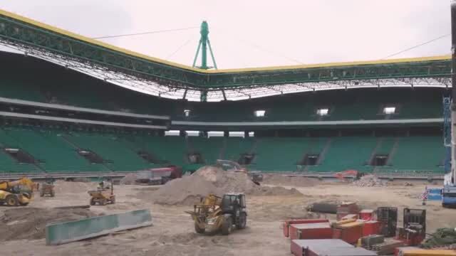Obras do Estádio José Alvalade em andamento; Sporting fecha fosso