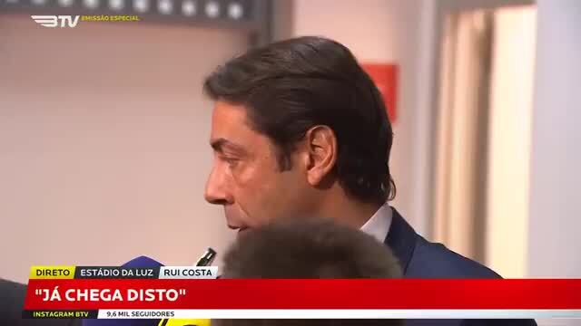Rui Costa, Presidente do Benfica, critica arbitragem