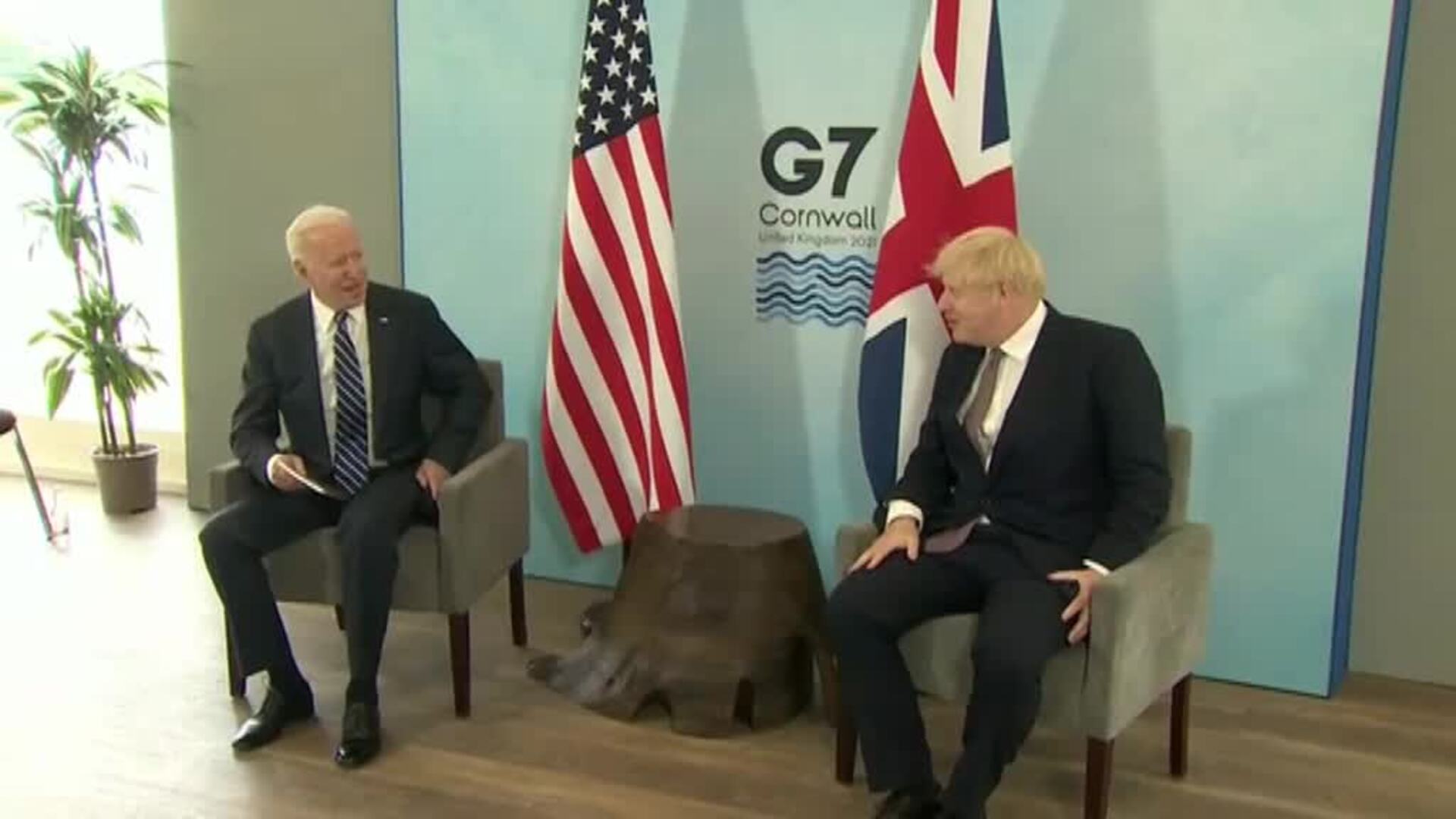 Joe Biden y Boris Johnson exiben una gran compenetración en su primera reunión bilateral cara a cara