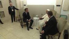 El papa se reúne con Macron en la Cumbre del G7