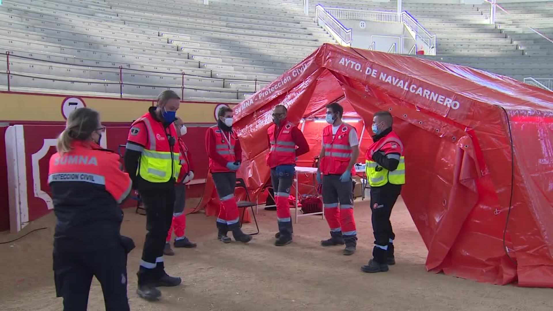 Los servicios de emergencias participan en un simulacro en Navalcarnero