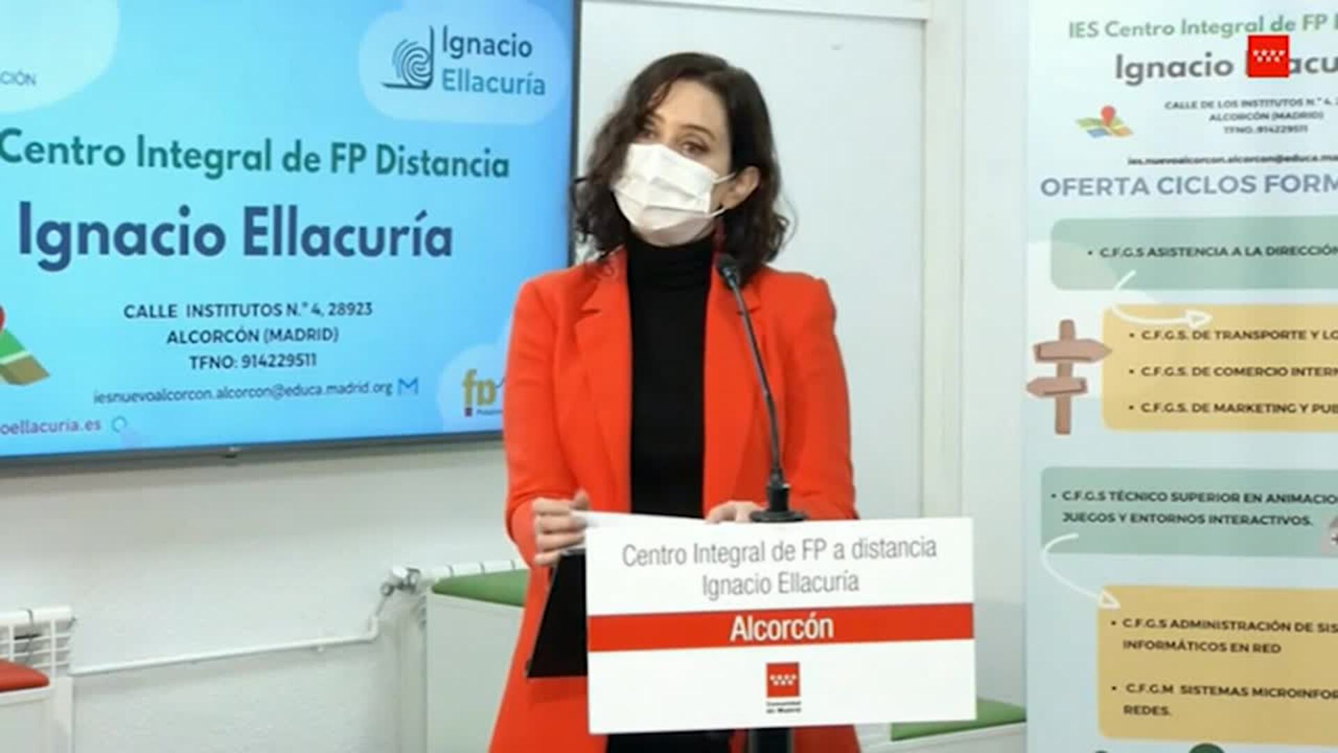 Ayuso anuncia que la Comunidad de Madrid amplía la oferta de FP