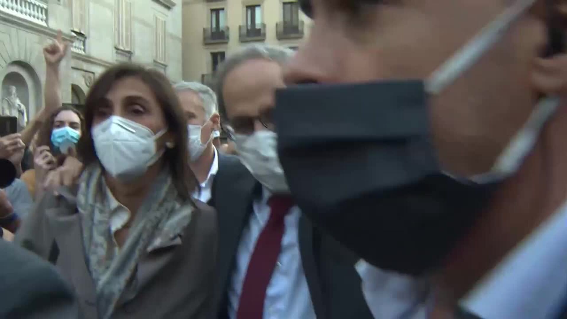 Quim Torra sale del Palau tras su parlamento sobre su inhabilitación como President
