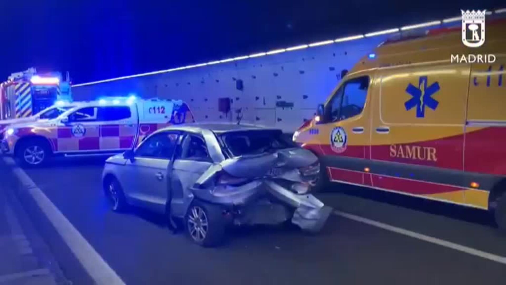 Un herido grave en un accidente múltiple en Madrid