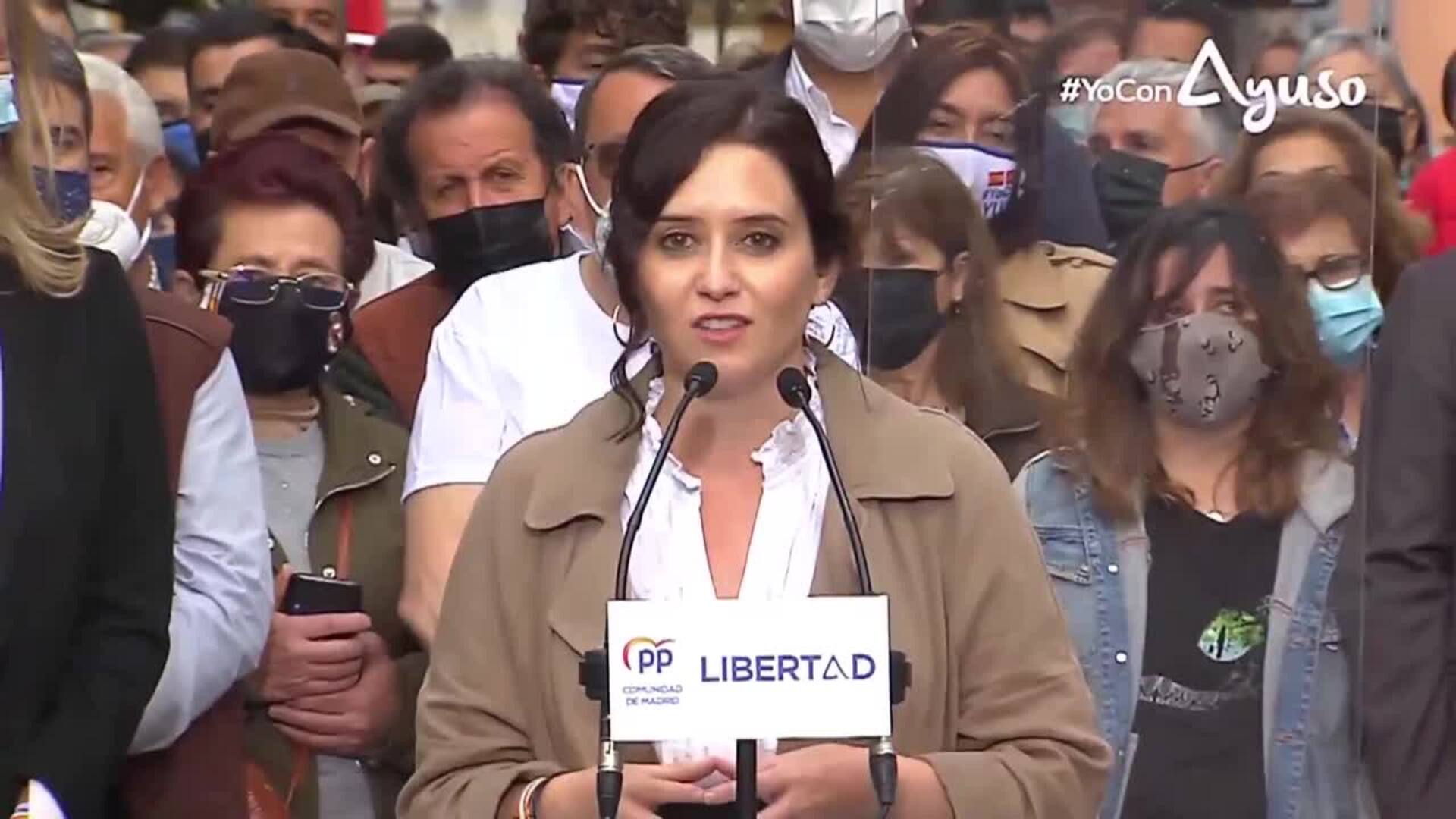 Ayuso pide el voto para proyecto &quot;que trasciende las siglas del PP&quot;